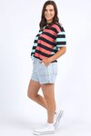 Shelter Splice Tee (Watermelon Crush/Tonic Blue Stripe)