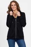 Merino Zip Up Hooded Jacket with Scooped Back Hem