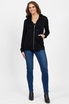 Merino Zip Up Hooded Jacket with Scooped Back Hem