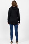 Merino Zip Up Hooded Jacket with Scooped Back Hem