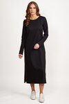 Long Sleeve Knit Dress with Tie Back and Contrast Stitch Detail