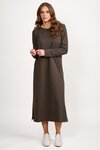 Long Sleeve Knit Dress with Tie Back and Contrast Stitch Detail