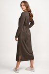 Long Sleeve Knit Dress with Tie Back and Contrast Stitch Detail