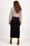 Mid Length Cord Skirt with Front Panel Seams 