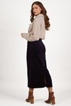 Mid Length Cord Skirt with Front Panel Seams 