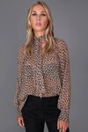 Leopard Neck Tie Top