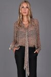 Leopard Neck Tie Top