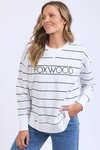 Classic Stripe Simplified Crew (White/Navy Stripe)