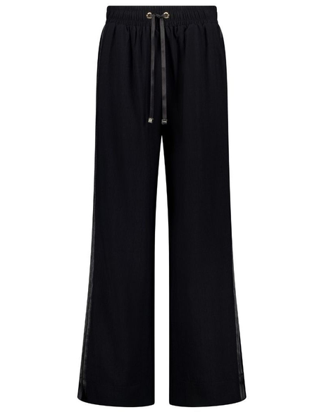 Indiana Wide Leg Pants (Black with Satin)