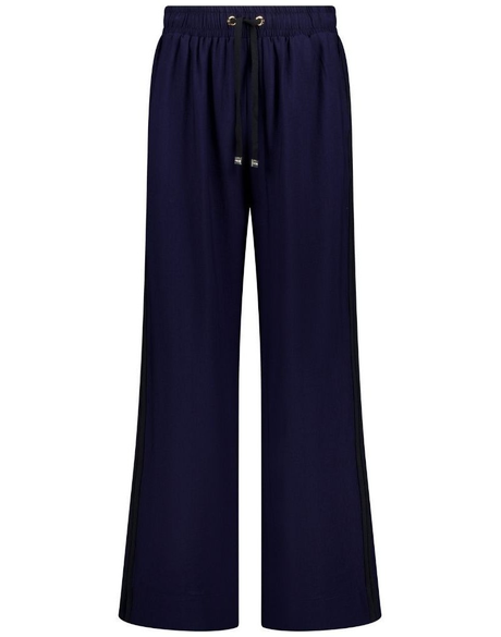 Indiana Wide Leg Pants (Navy with Black Stripe)