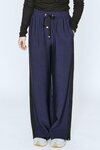 Indiana Wide Leg Pants (Navy with Black Stripe)