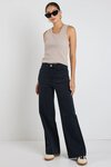 Zoey Black Denim High Rise Wide Leg Pocket Jean