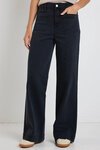 Zoey Black Denim High Rise Wide Leg Pocket Jean