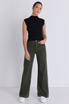 Zoey Dark Khaki High Rise Wide Leg Pocket Jean