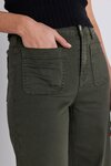 Zoey Dark Khaki High Rise Wide Leg Pocket Jean