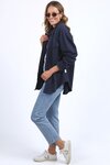 Poppy Fleece Shacket (Navy)