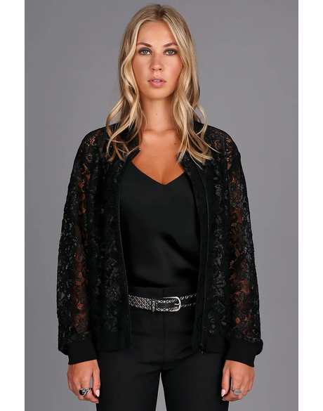 Lace Bomber Jacket